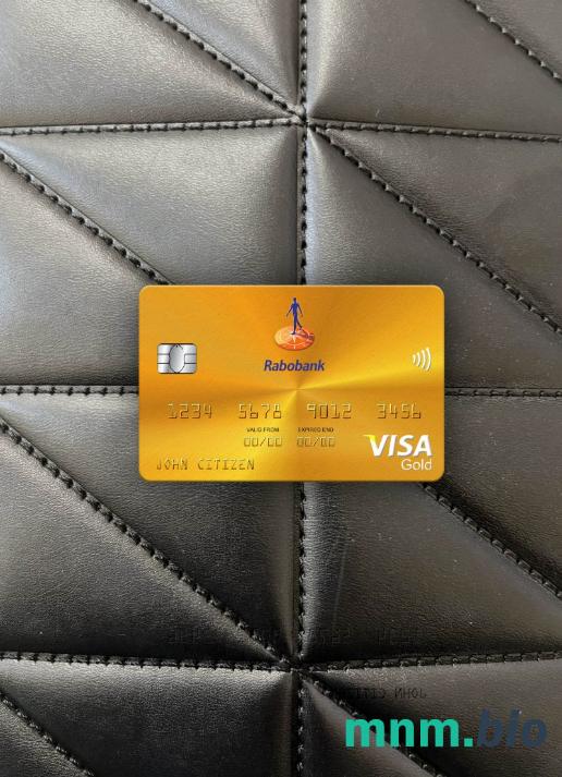 Netherlands Rabobank visa gold card wygląd fotograficzny skan PSD + zdjęcie